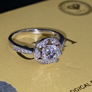 2CTW Moissanite Diamond Gold Filled Ring